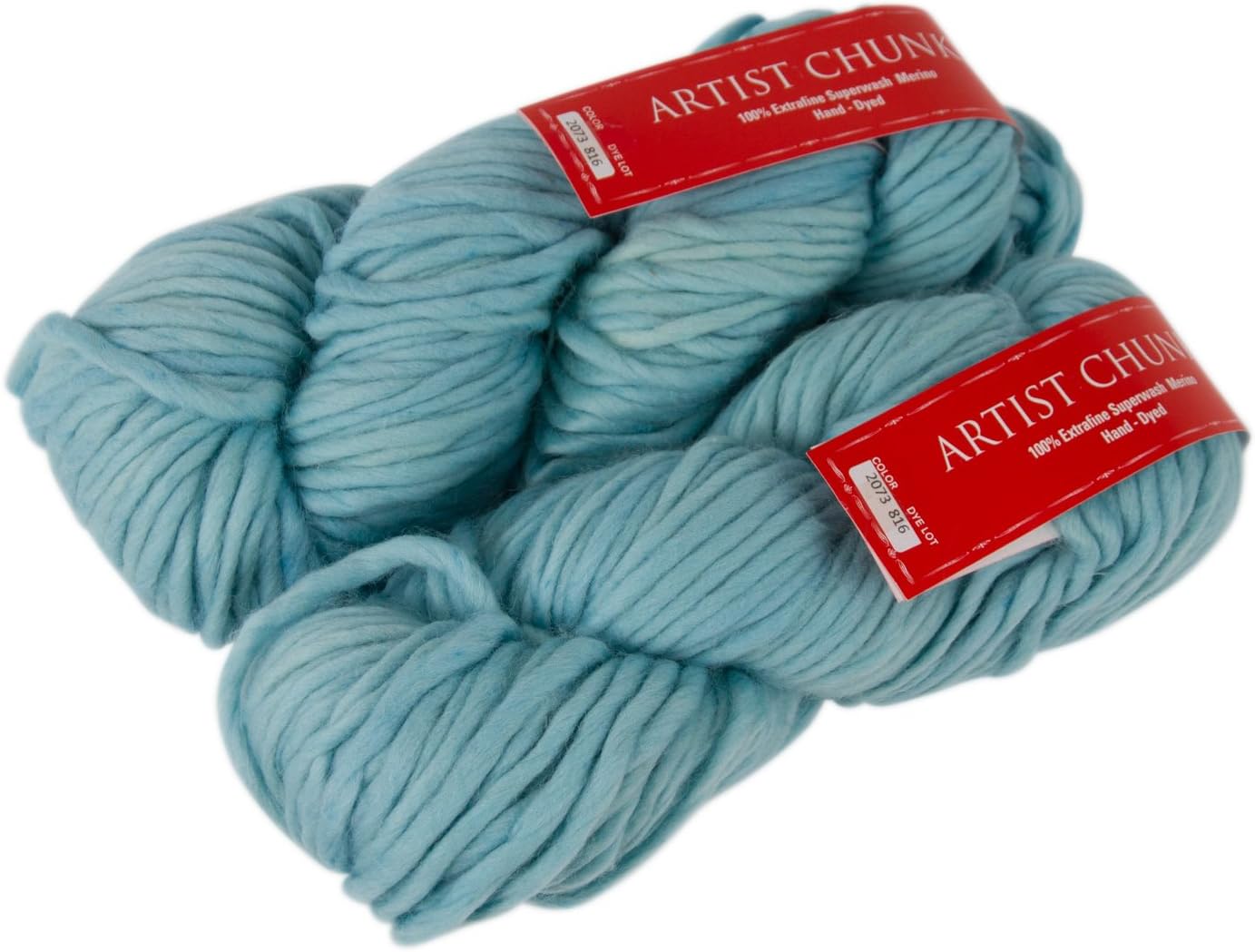 Feza Yarns Artist Chunky, 100% Extrafine Superwash Merino, Sky Blue, 99 YDS each skein, 2 Skeins, (Color 2073)