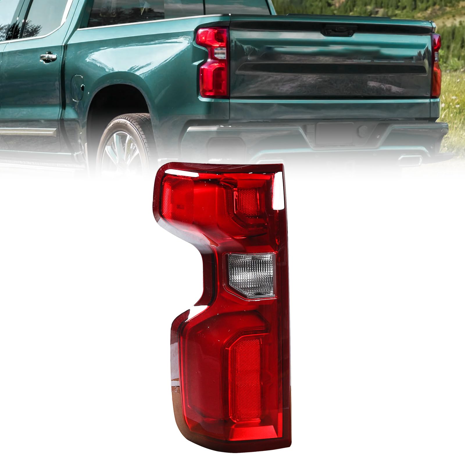 PARTREELED Tail Light Assembly Compatible with 2019-2023 Chevy Silverado 1500 Direct Replacement Rear Lamp (Left Driver Side)