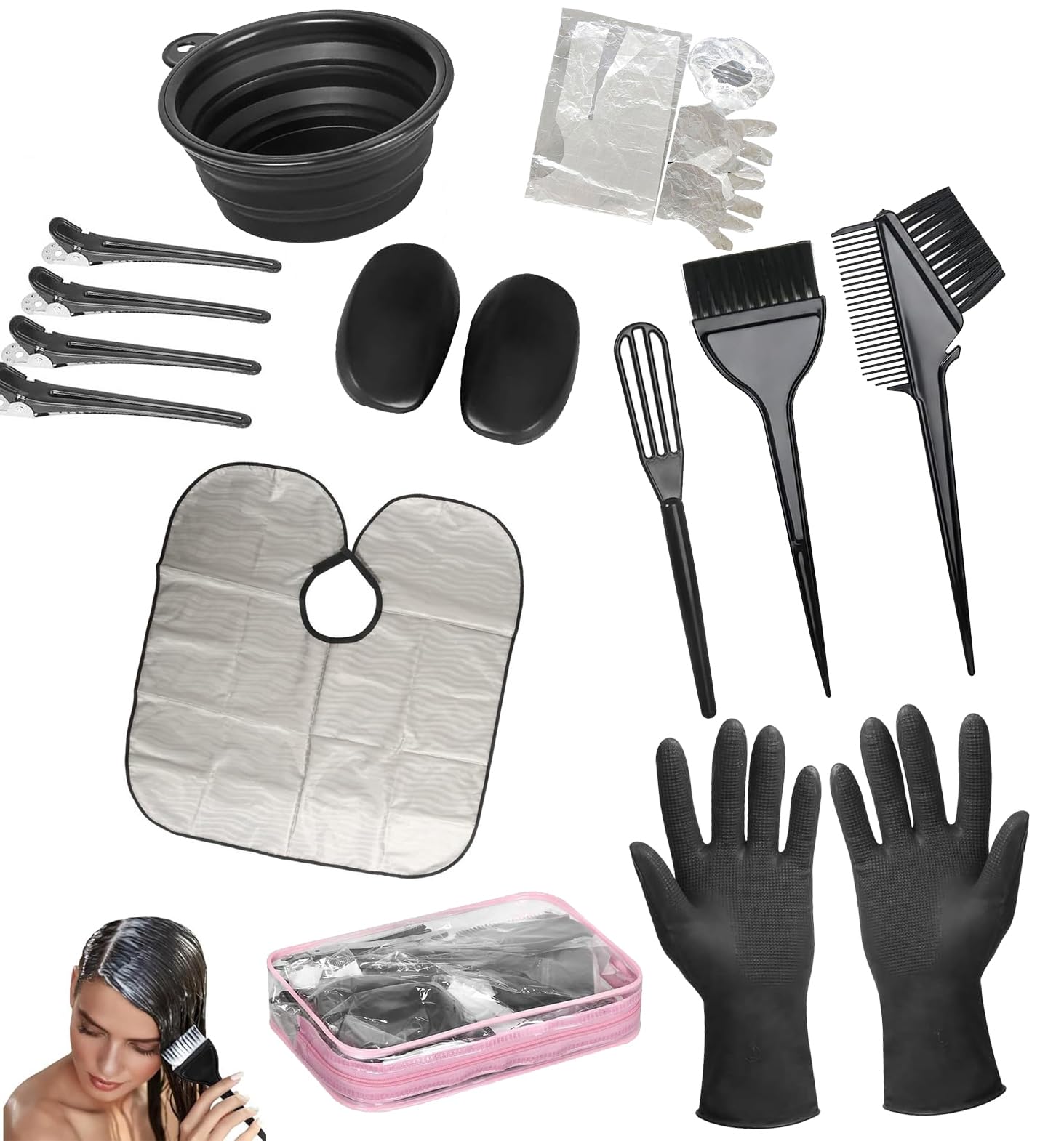 Salon-Quality Hair Dye Kit: Professional 14-Piece Set for At-Home Color | Includes Brush, Bowl, & Tools for Coloring Results | Easy DIY Hair Coloring Experience