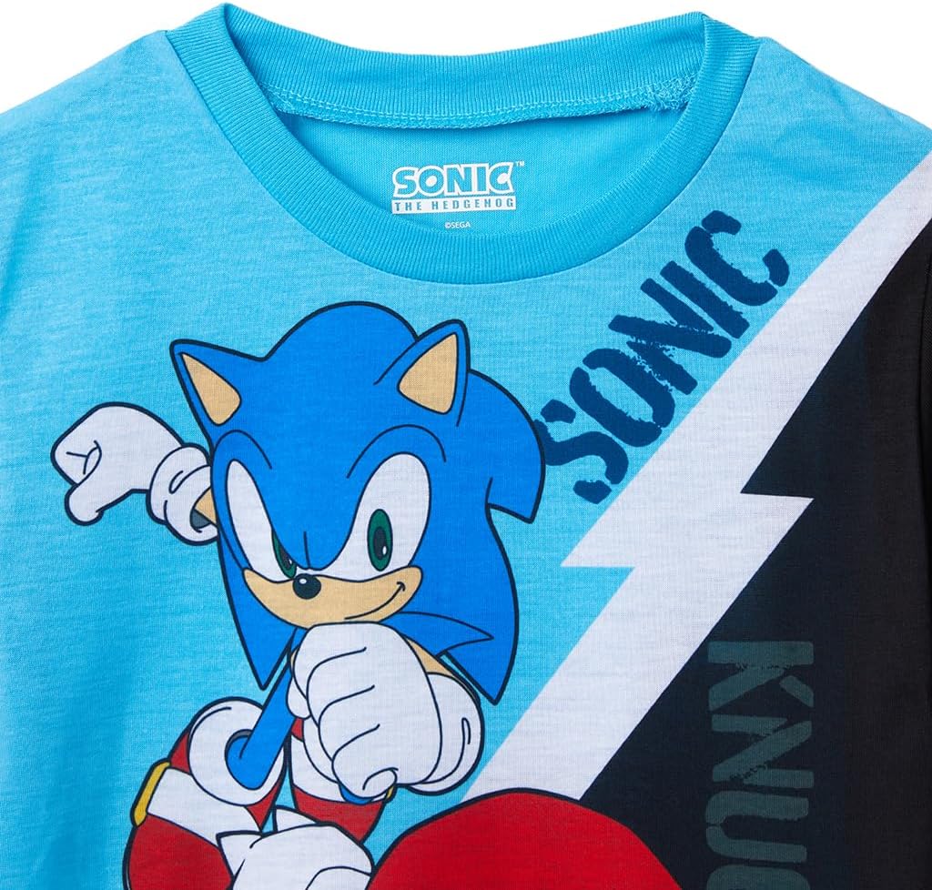 Sonic The Hedgehog Boys' Shorts and Sleep Shirt Kids Sleepwear 2 Piece Pajama Set - Image 3
