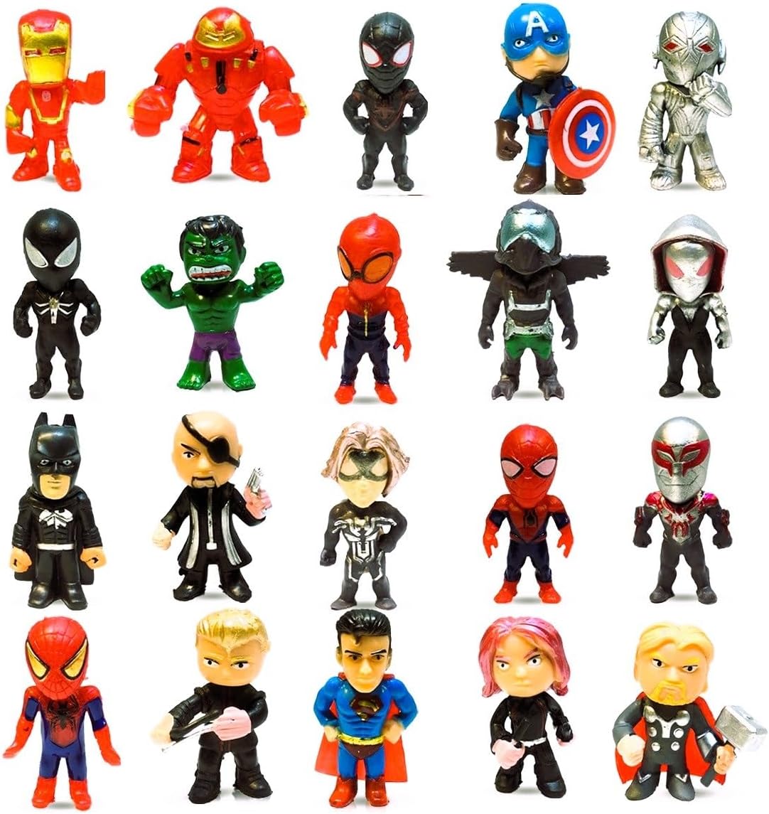 Action Figures，20 Pcs Mini Figures Toys Set，Super Hero