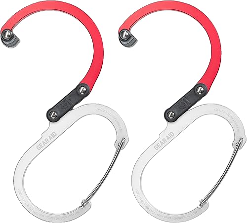 GEAR AID HEROCLIP - Mosquetón grande y gancho para colgar artículos resistentes, mochilas de campamento, maletas, kayaks, bicicletas, organización