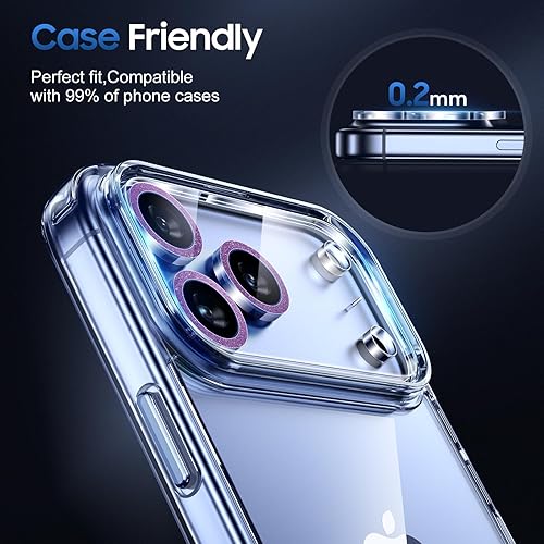 Miniatura 530 de UniqueMe [Paquete de 3 protectores de lente de cámara compatibles con iPhone 14 Pro Max/iPhone 14 Pro, vidrio templado, [compatible con fundas]