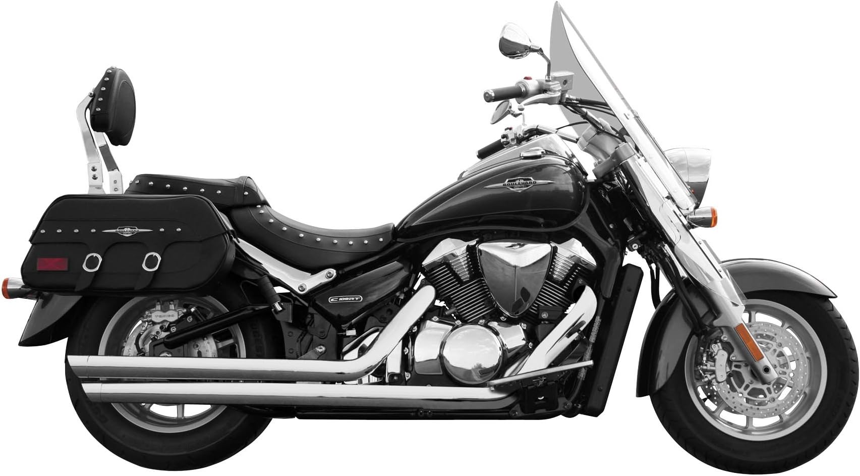 Rush Full Exhaust System with Angle Tip for Suzuki Metric Cruisers - Suzuki C109R 2008-2010