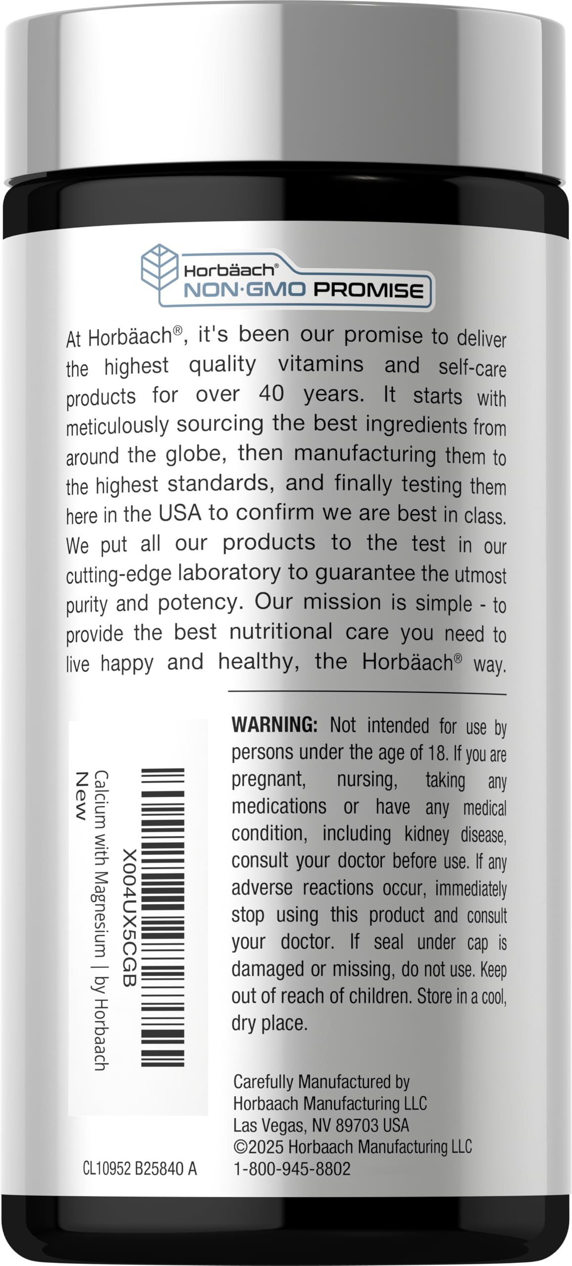 Horbäach Calcium Magnesium D3 | 180 Coated Caplets | Supports Bone Density — Amazon image 3