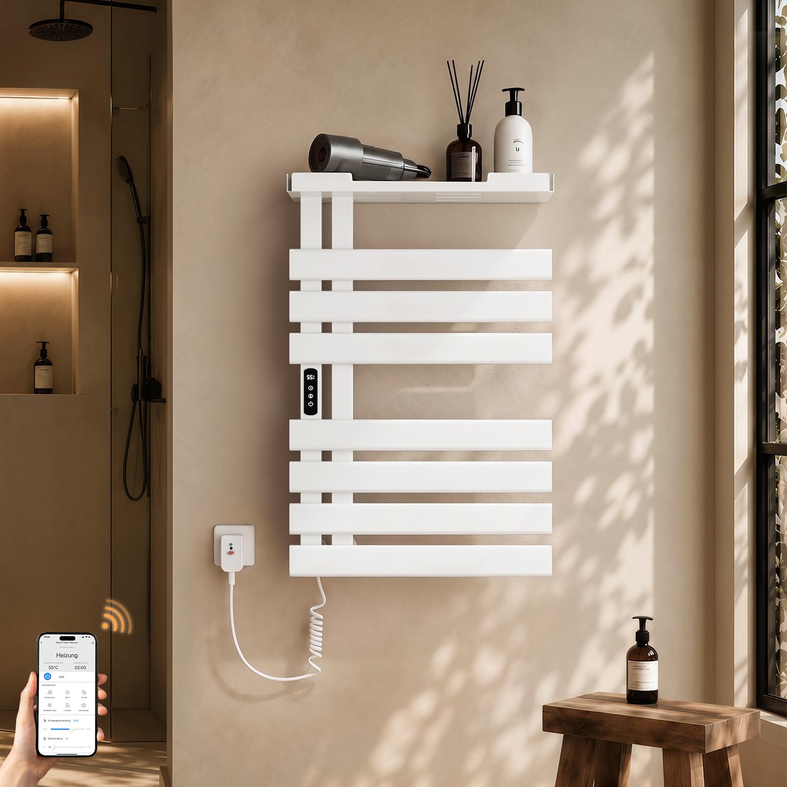 Grzejnik Łazienkowy Elektryczny 760×500 mm 253W Biały