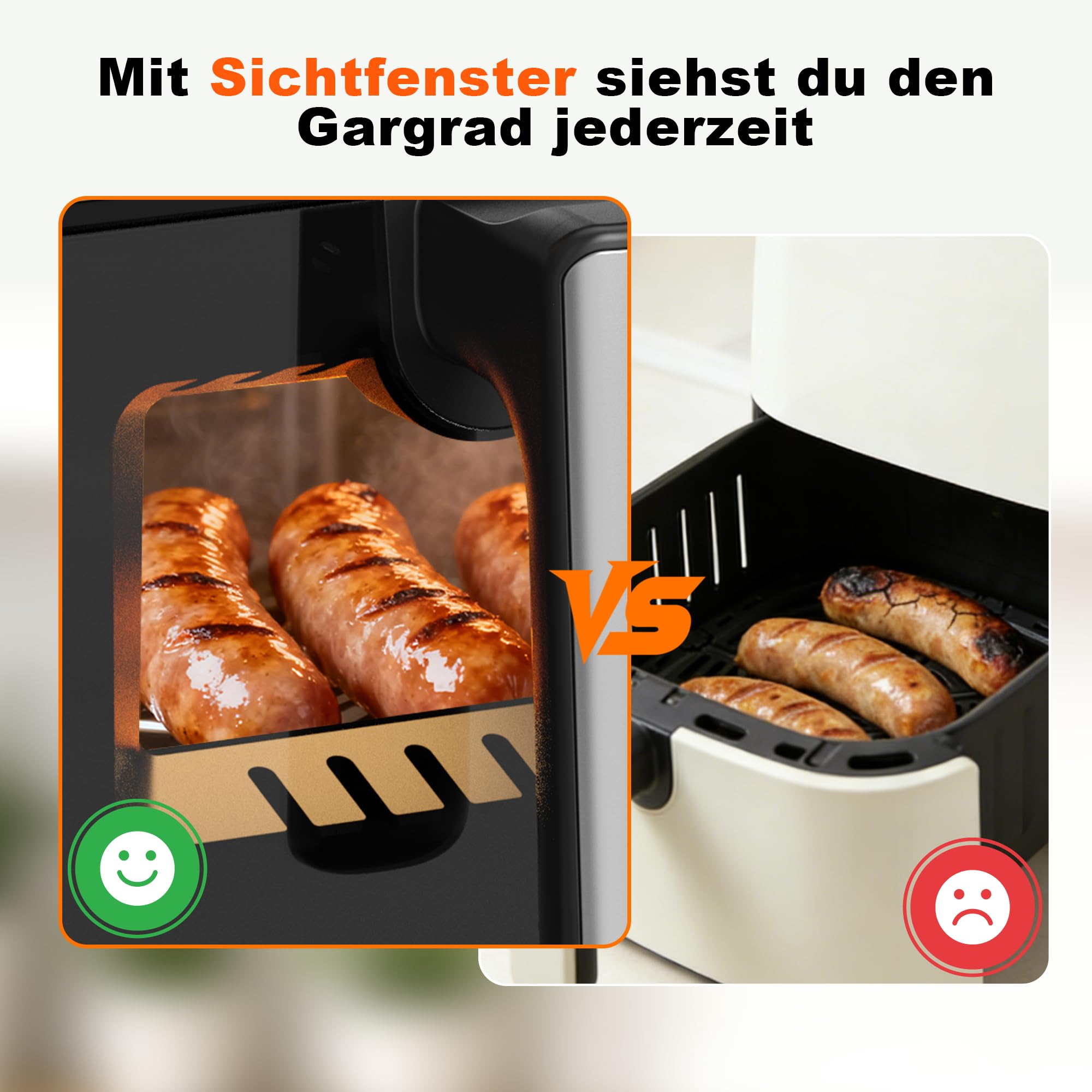Citybee Heißluftfritteuse 2 Kammern XXL 10L (5L+5L) mit Sichtfenster, Dual Zone Airfryer Doppelkammer, 2 Garzonen, SYNC & DUAL, 2200W Touchscreen, Timer bis 24h, spülmaschinengeeignet