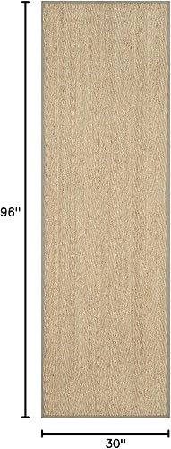 Miniatura 276 de Safavieh Colección de fibra natural NF115P - Alfombra (fibra natural), color gris, Fibras naturales beige, (Natural/Beige),Natural/Negro,Natural