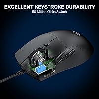 Vista 3 de Redragon M618 - Mouse para juegos con cable, mouse óptico de 8000 DPI con 6 botones programables y 5 modos retroiluminados, 70G ultra ligero, Negro