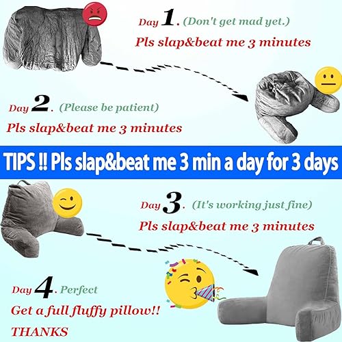 Miniatura 3 de Almohadas de lectura para sentarse en la cama, adultos y niños con reposabrazos, espuma viscoelástica, almohada de apoyo vertical para sentarse en