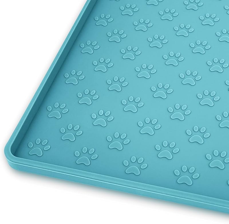 Tapete para Alimentação de Cães e Gatos em Silicone com Borda Elevada e Antiderrapante Ptlom G401 – 45,72 x 30,48 cm