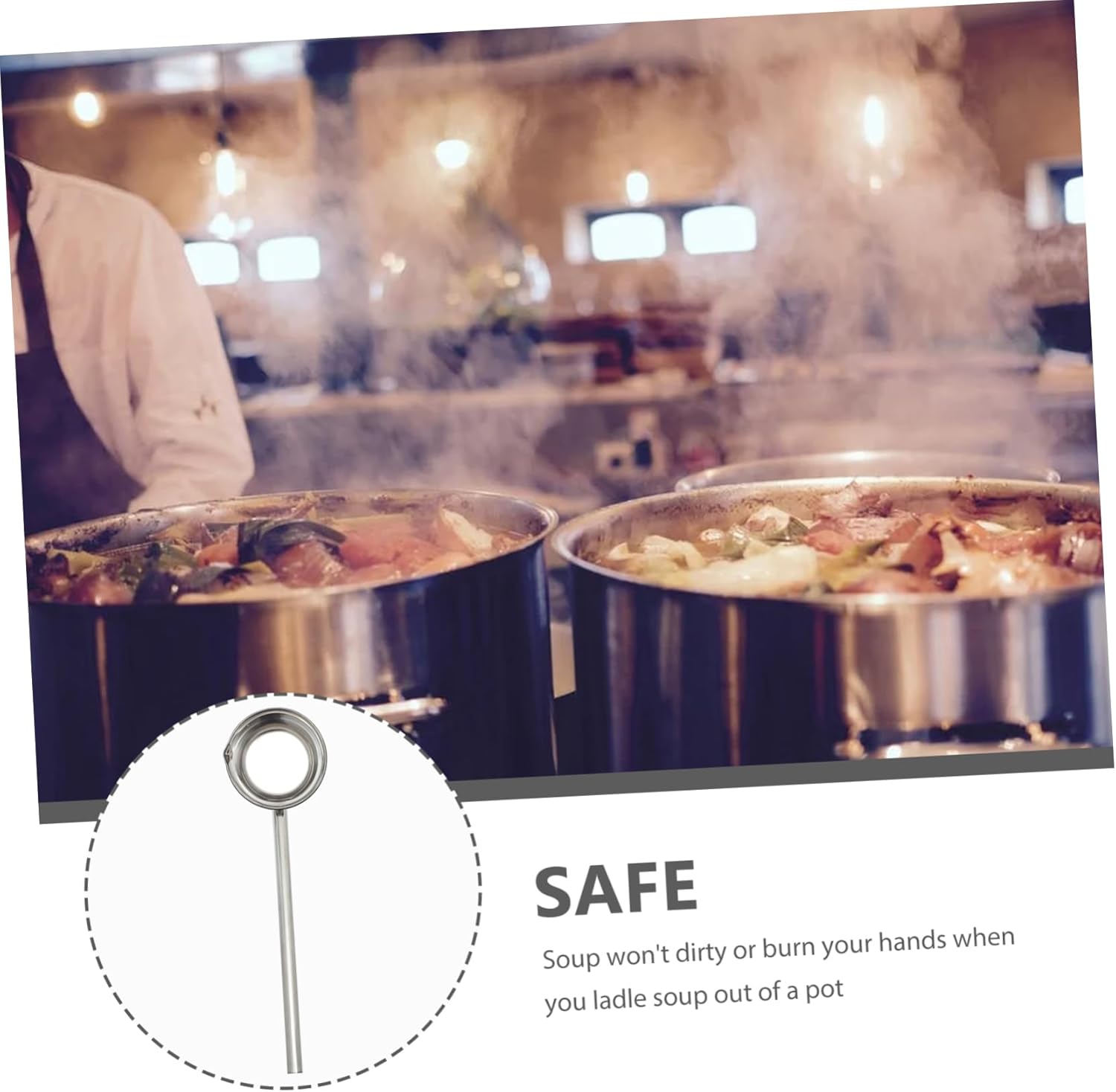 Ciieeo Multi-functional Kitchen Water Scoop Long Handle Bailer Soup Ladle for Home