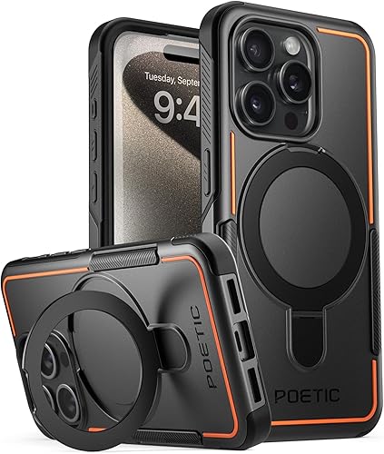 Poetic Neon MagPro - Funda diseñada para iPhone 15 Pro 5G de 6.1 pulgadas, [compatible con MagSafe] de doble capa, resistente, resistente, a prueba