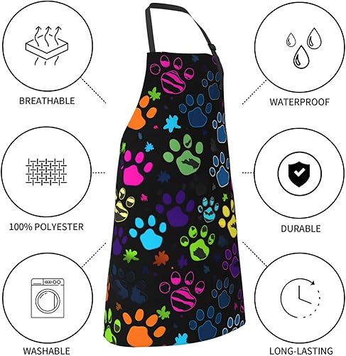 Miniatura 6 de Nameapo Delantales con diseño de girasol para el hogar, 2 bolsillos, 33 x 28 pulgadas, para hombres y mujeres, babero de cocina impermeable en