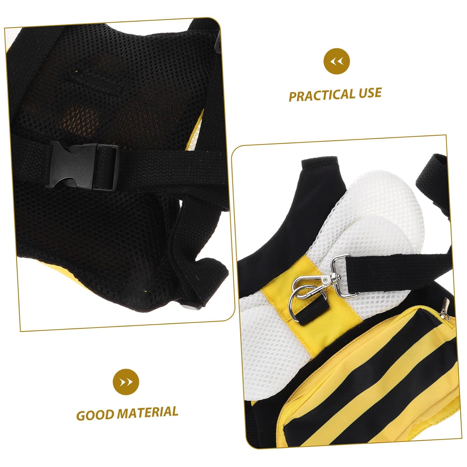 Milisten 1.5m Walking Safety Backpack Adjustable Leash Cute Boy Girl Backpack for Outdoor Activities Lost Design for Toddlers Yellow Bee Style Wristband