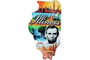 Eye-Catching Illinois Acrylic Magnet: A Captivating Keepsake for Your State Souvenir Collection