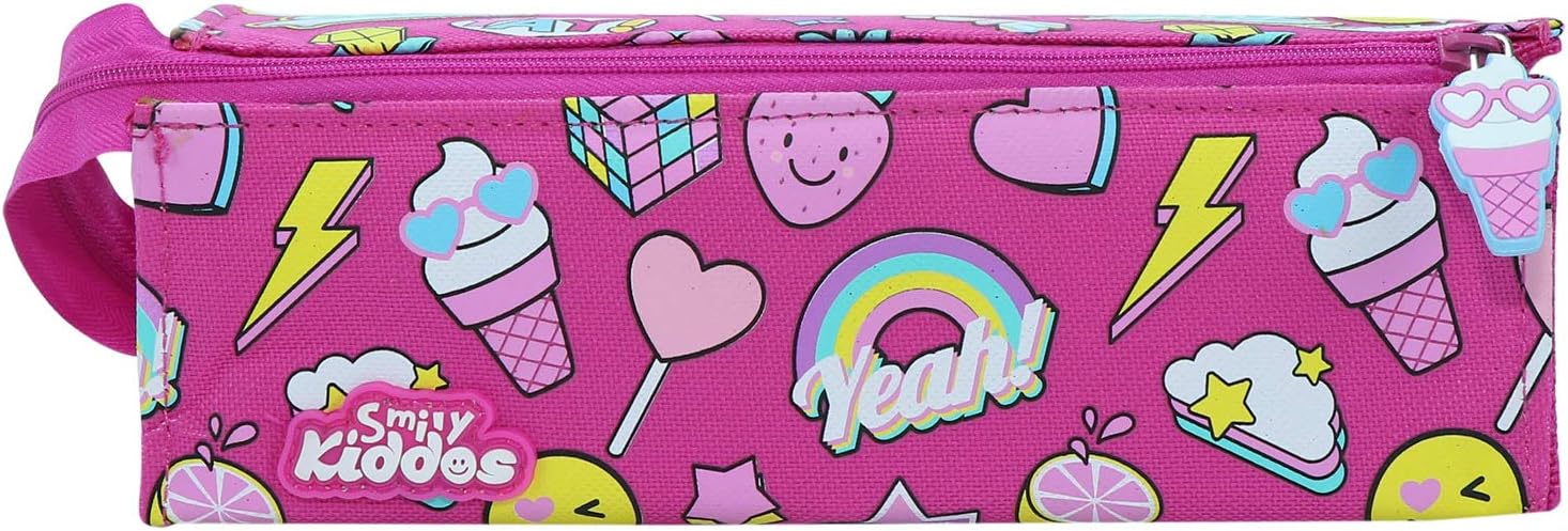 Smily Tray Pencil Case for Kids | Spacious Zipper Pencil Pouch | Durable Polyester, Lightweight, Cute Stationery Organizer for School โ 22x7x7 cm