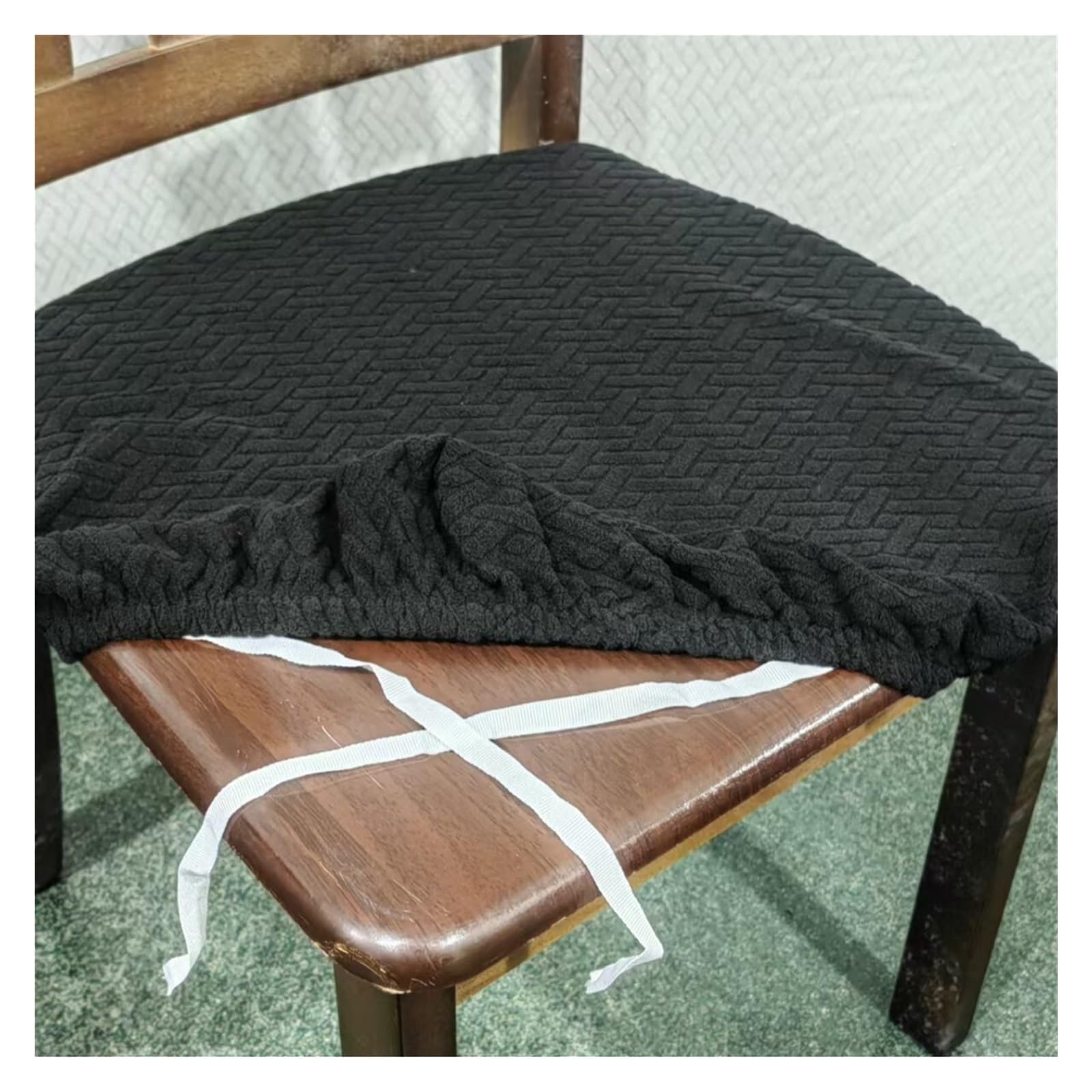 FVDZRFIE Chair Covers 1/4/6/8 Velvet Chair Cushion Cover Solid Color Chair Cover Winter warm Chairs Seat Cover(Color 18,4PCS)