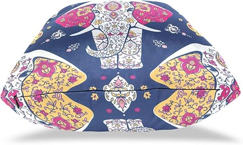 Miniatura 4 de Juego de 2 fundas de almohada decorativas suaves de elefante, fundas de cojín cuadradas de 18 x 18 pulgadas para dormitorio, sala de estar, sofá