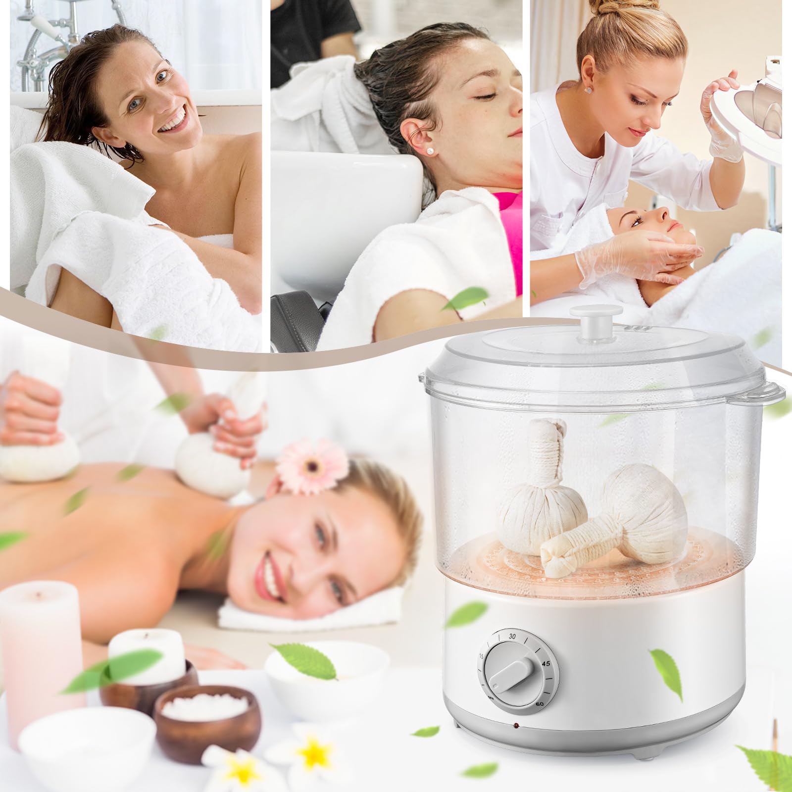 Sèche-serviettes, vapeur pour serviettes avec clip pour serviette - Chauffage rapide - 202 ℉ en 10 minutes - Pour spa, équipement de coiffure pour le rasage du visage et un usage domestique