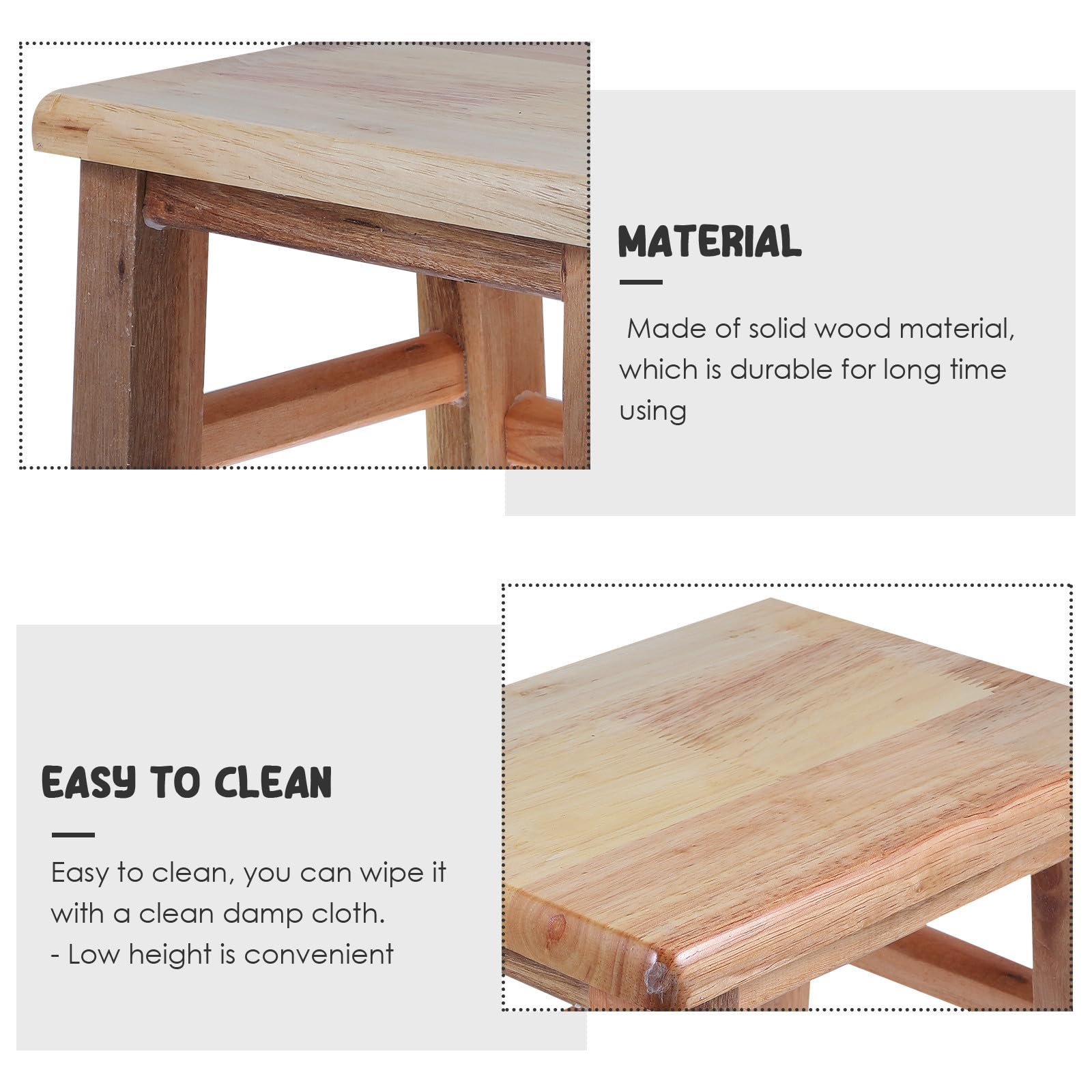 Zerodeko Taburete Pequeño de Madera Maciza, Portátil Hogar