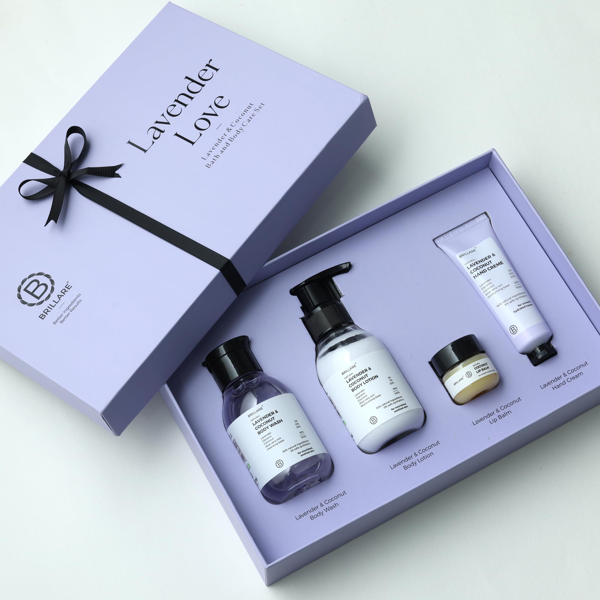 Brillare Lavender Love Gift Box | Lavender Body Wash, Lavender Body Scrub, Lavender Bath Salt, Lavender Hand Cream | Soothing & Calming Skincare For All Skin Types | Perfect Gift For Relaxation & Self-Care (Pack of 4)-image-16