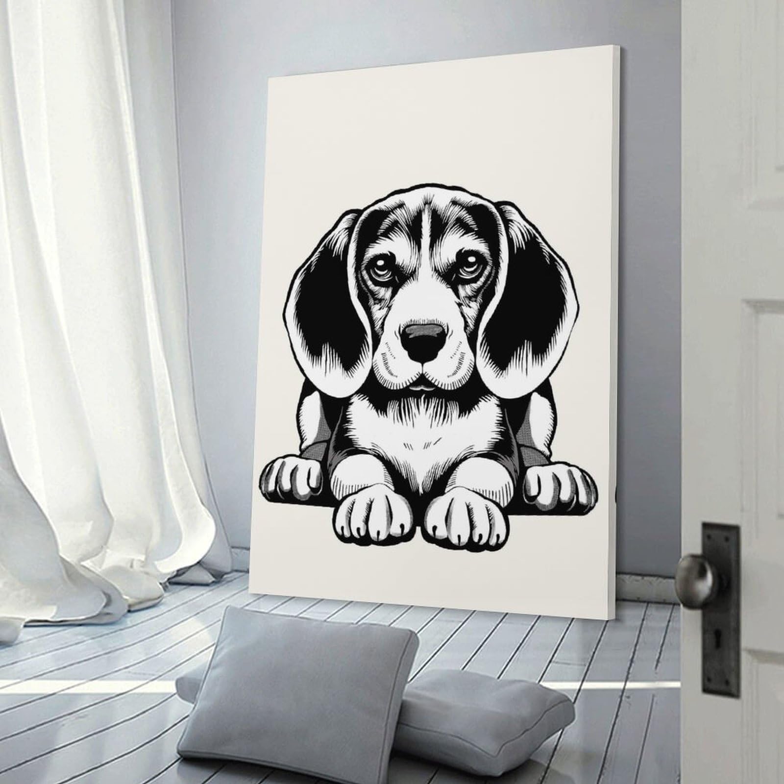 Junmoney Decorative Canvas Print Beagle(3), 20x30inch(50x75cm), for Office, Study Or Home Workspace, Decorative Artwork for Productive Spaces