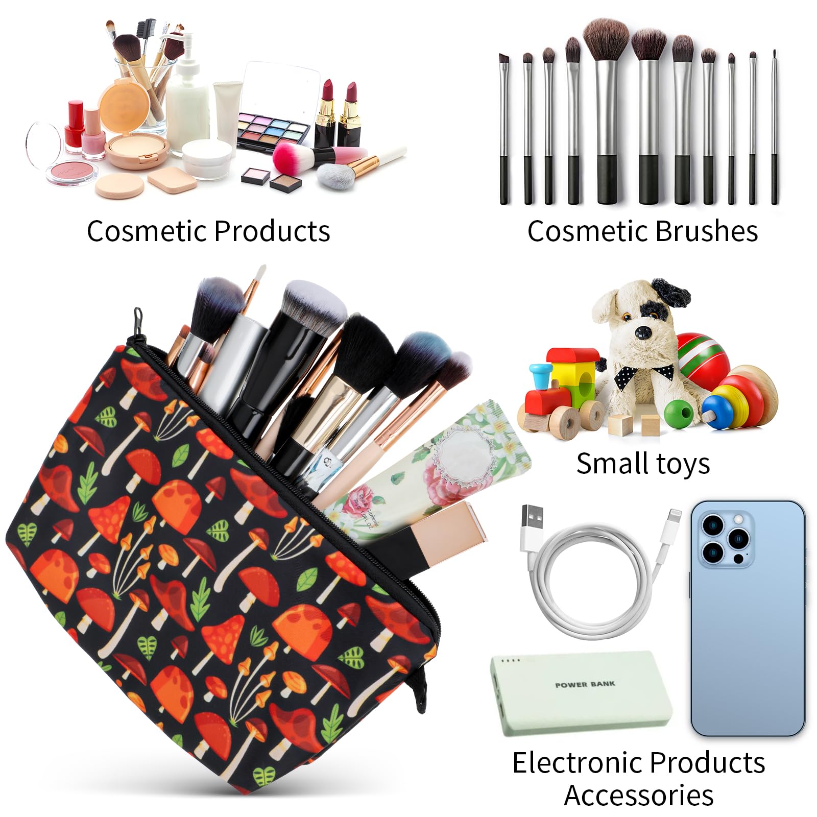 cobee Hippie Mushrooms Cosmetic Bags - Image 4