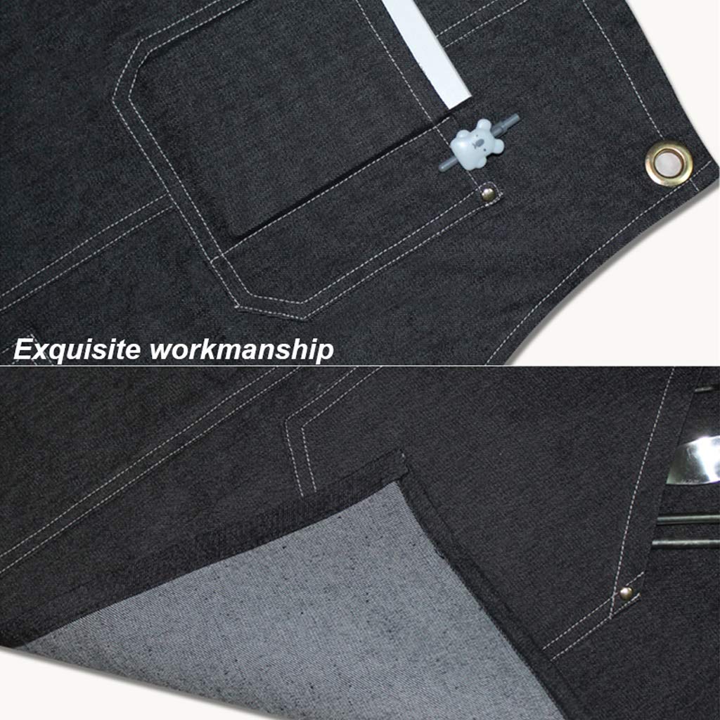 Tabliers Barber Tablier de vêtements de travail d'été Ceinture Croix respirante Anti-cheveux résidus Accueil Tabliers avec 5 poches Vous pouvez mettre Ciseaux Épingle