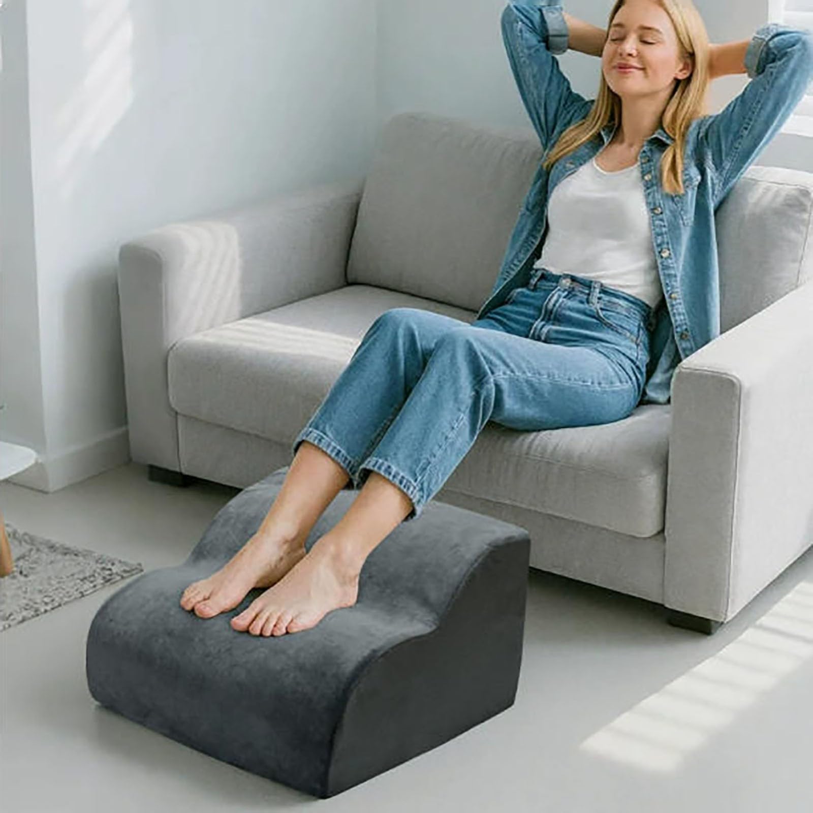 Este reposapiés ergonómico para Oficina Cuenta con una Funda extraíble y Lavable, y es Adecuado para oficinas en casa, sillas Gaming y sofás. B,25 * 40 * 40CM