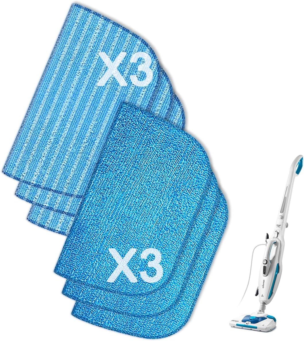 6 Pack Microfiber Steam Mop Pads Replacement Steam Mop M2121, Dirt Grip Cleaning Pad