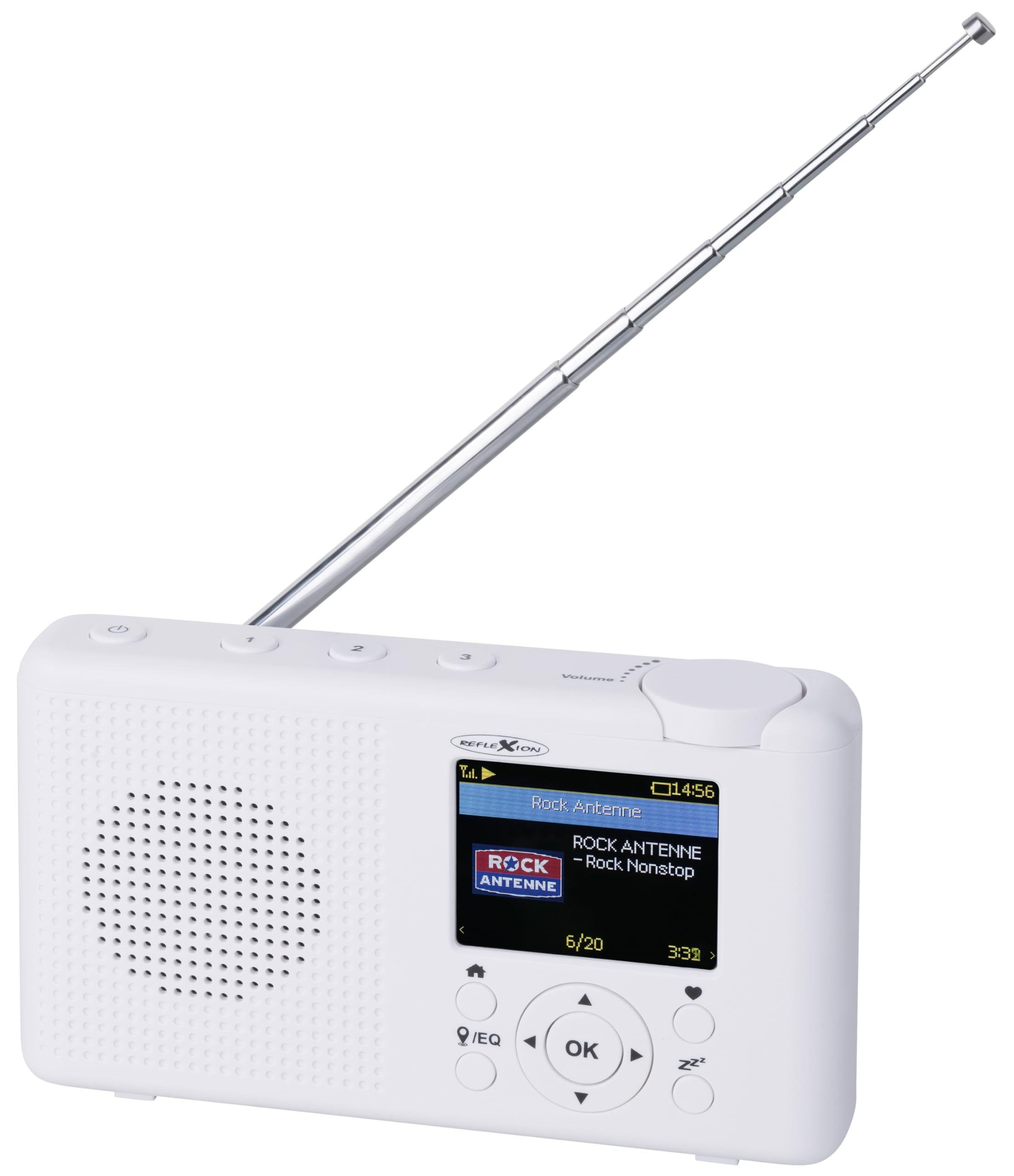 Reflexion TRA23I/WH, Radio Internet Portable avec Internet - Radio FM Dab/Dab+ (16 W) - Écran Couleur - Fonctionne sur Secteur et Piles - 99 Stations mémorisables - Noir