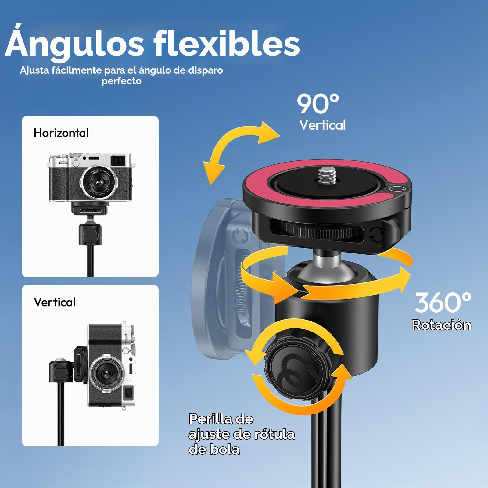 ULANZI MT44M Trípode Magnético de Apertura Automática para Móvil y Cámara, Palo Selfie de 150cm con Control Remoto, Soporte de Cuatro Patas, Tornillo de 1/4", Rótula Giratoria 360° para iPhone Android