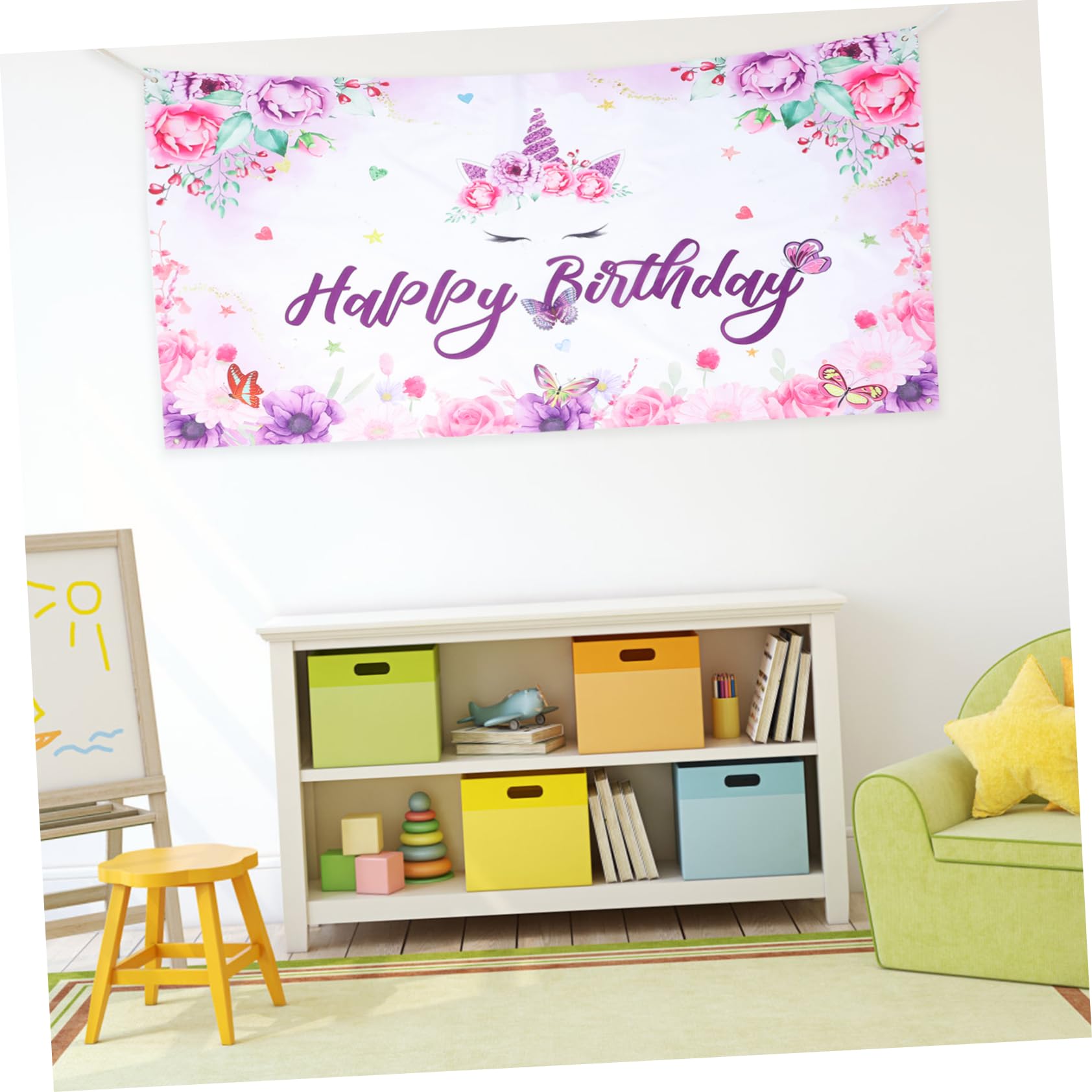 Abaodam 3 Piezas Banner De Cumpleaños Colgantes Pancarta De Decoraciones Pancarta De Feliz Cumpleaños Pancarta De Mesa Fondo Suministros De Fiesta De Cumpleaños Poliéster Chica