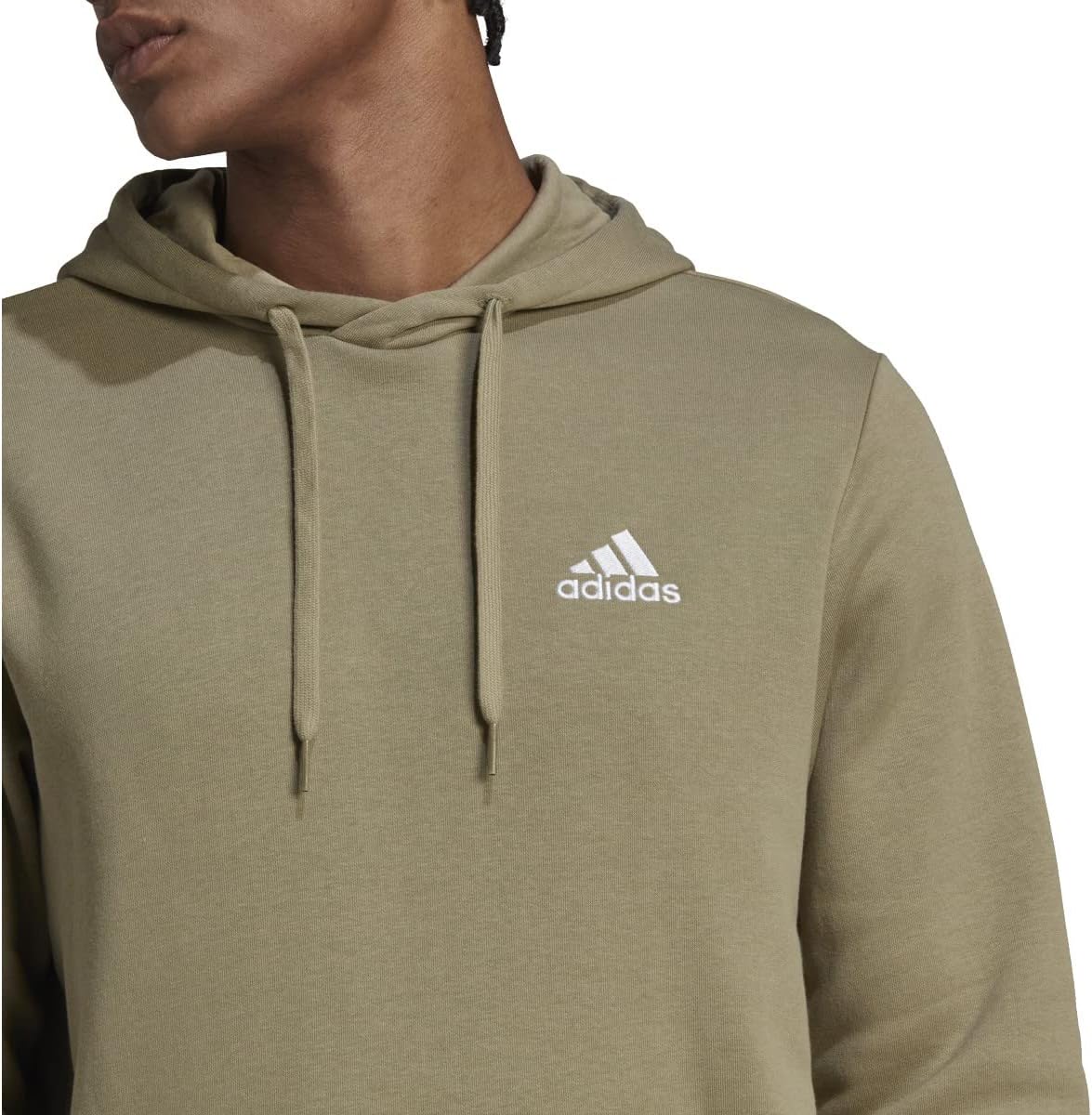 adidas Men's Essentials Fleece Hoodie, Orbit Green/White, Large - Image 4