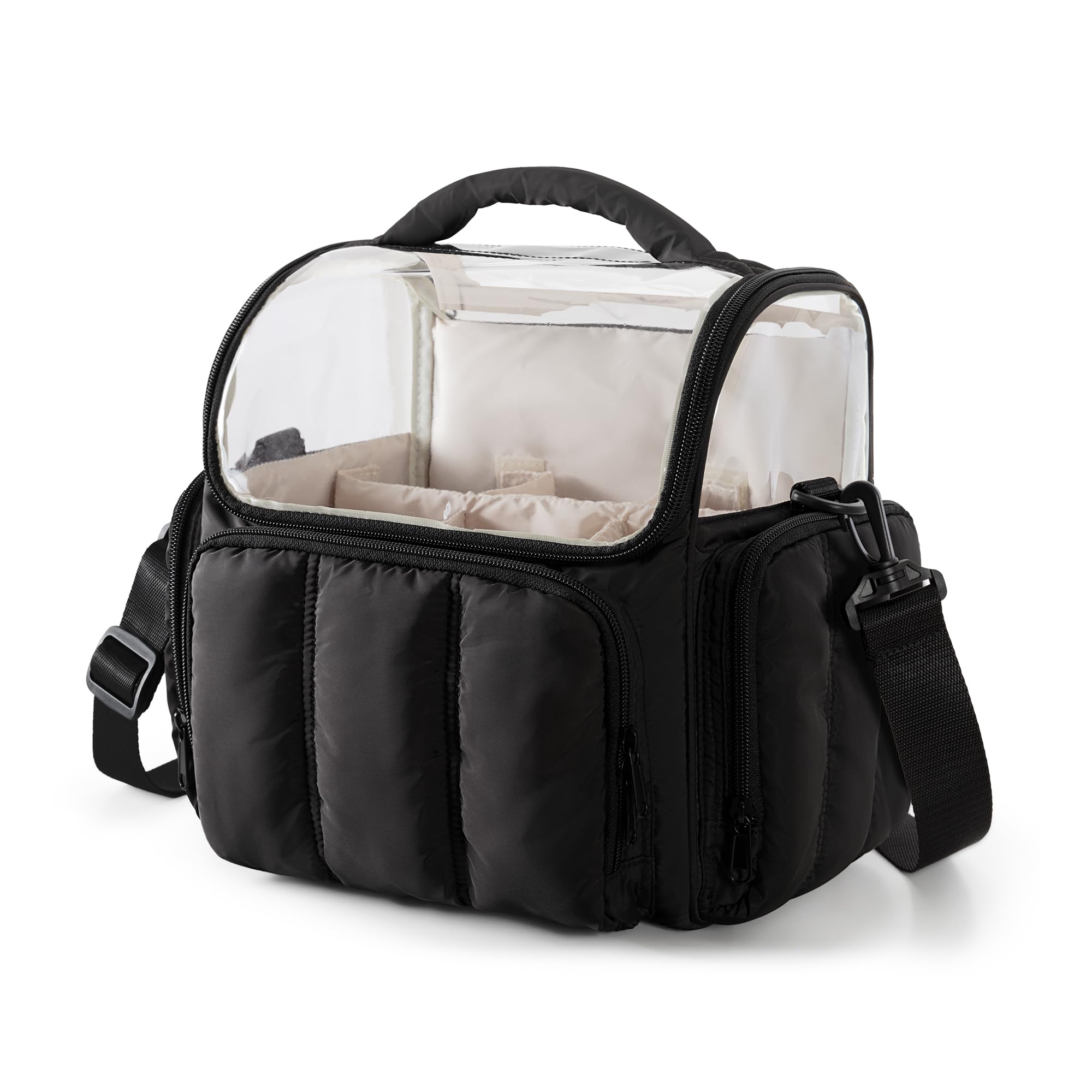 Rexmica Große Aufbewahrungstasche für 210 Marker Stifte, Gepolsterte Marker-Organizer-Tasche mit Schultergurt für Erwachsene, Künstler, Lehrer und Malbegeisterte, Schwarz (Leerer Beutel)