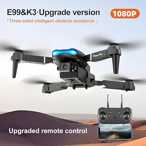 Miniatura 4 de Dron con cámara dual HD 1080P  Cuadricóptero RC mejorado 2024 para adultos y niños, WiFi FPV RC Drone para principiantes Video en vivo HD gran