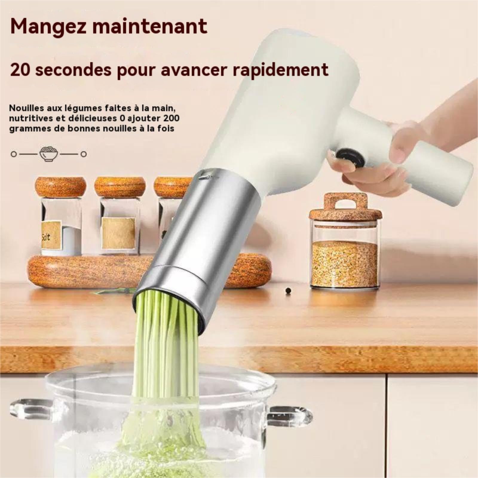 Machine A Pates Fraiche Electrique Portable, Presses À Pâtes Électriques,Machine A Pate Fraiche Avec 6 Accessoires, 40W Machine A Pate Électrique, Pour Spaghetti/Fettuccine（Bouche en acier inoxydable）