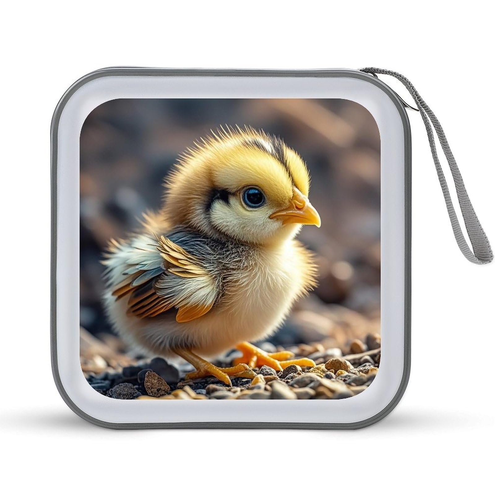 VstaDank Chicken Chick CD Case 40 Capacity Protective DVD Cases with Zipper Portable CD Collection Bag DVD Boxes Holder with Handle for Movie Blu Ray Audio Disk Music