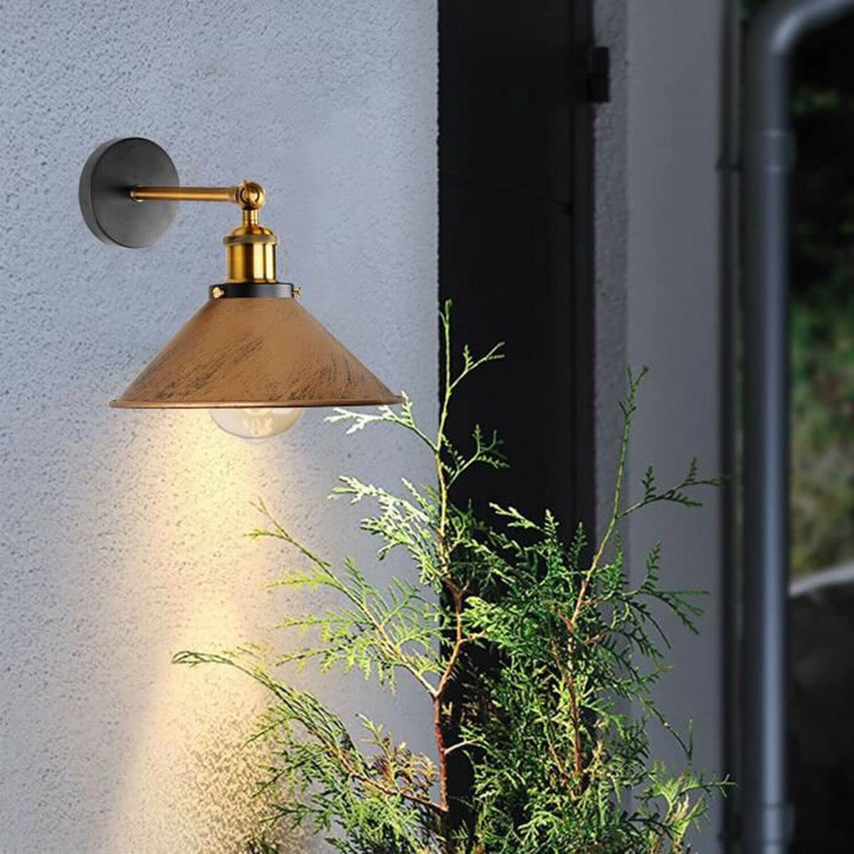 2 Piezas Aplique de Pared industrial Lámparas de Pared E27 Iluminación Interior Luz de Pareds ø22cm Metal Ajustable Lámparas para Salón Pasillo