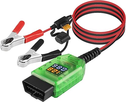 MEIRIYFA OBD2 - Kit de detección de fugas de batería para automóvil, repuesto de cable de alimentación de emergencia ECU para vehículo, pantalla disponible en Yaxa Colombia