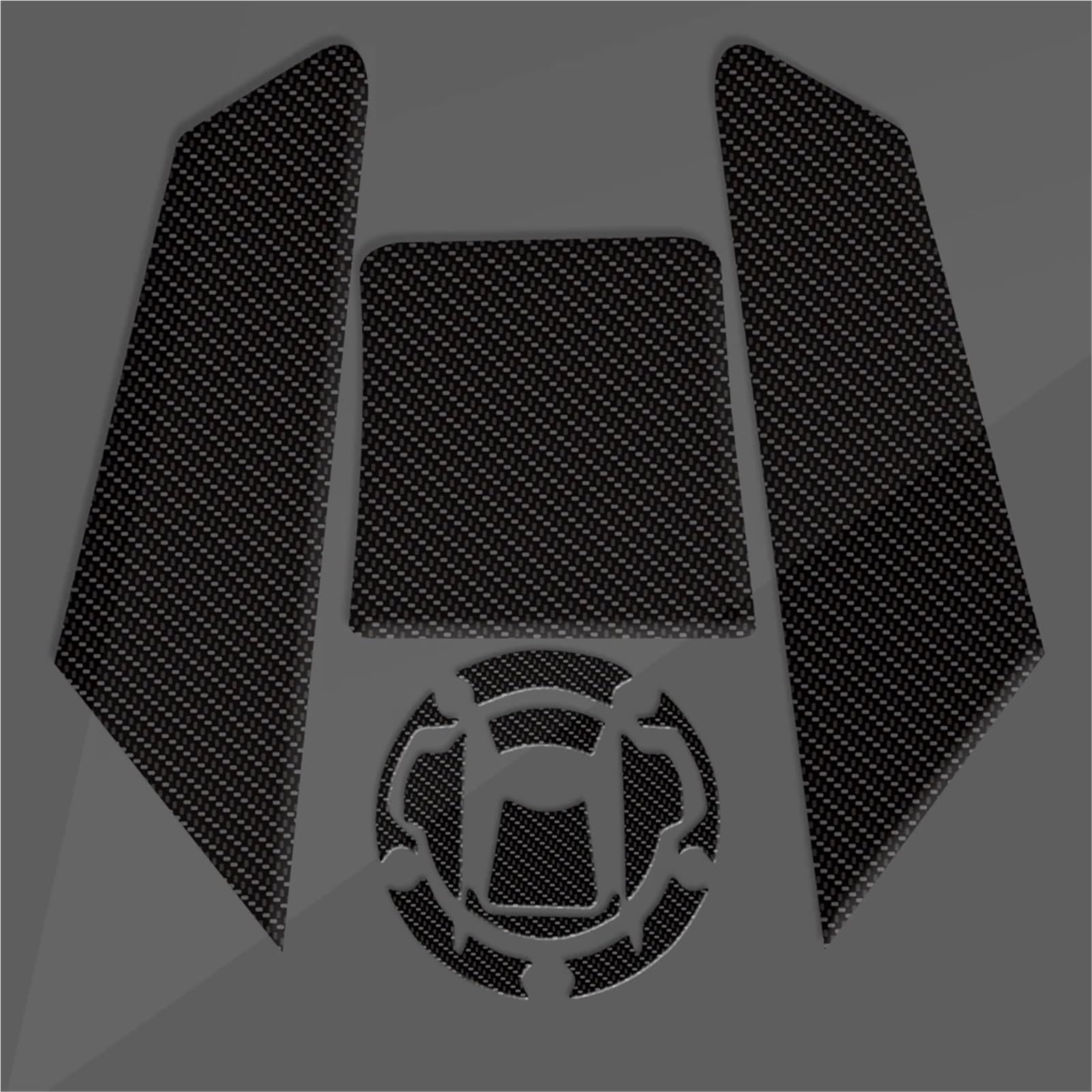 Protezione adesiva Moto Rilievo Del Carro Armato Della Protezione 3D Nero In Fibra Di Carbonio Lisca Pesce Decalcomania Per CFMOTO 450MT 450 MT 2024(Black)