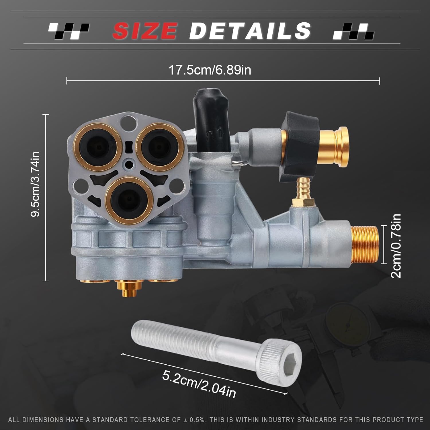 Pressure Washer Pump Manifold Kit Compatible with Technologies axial cam Replacement 7108366 510020 520006