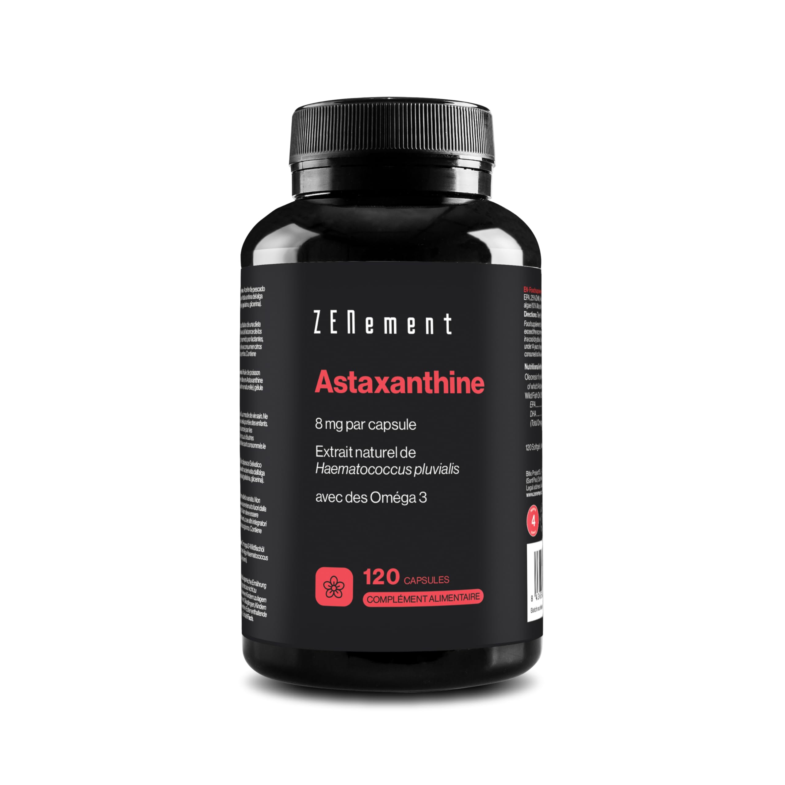 Astaxanthine 12 Mg Triple Force - Antioxydant Naturel, 30/60/120 Gélules, Pslalae