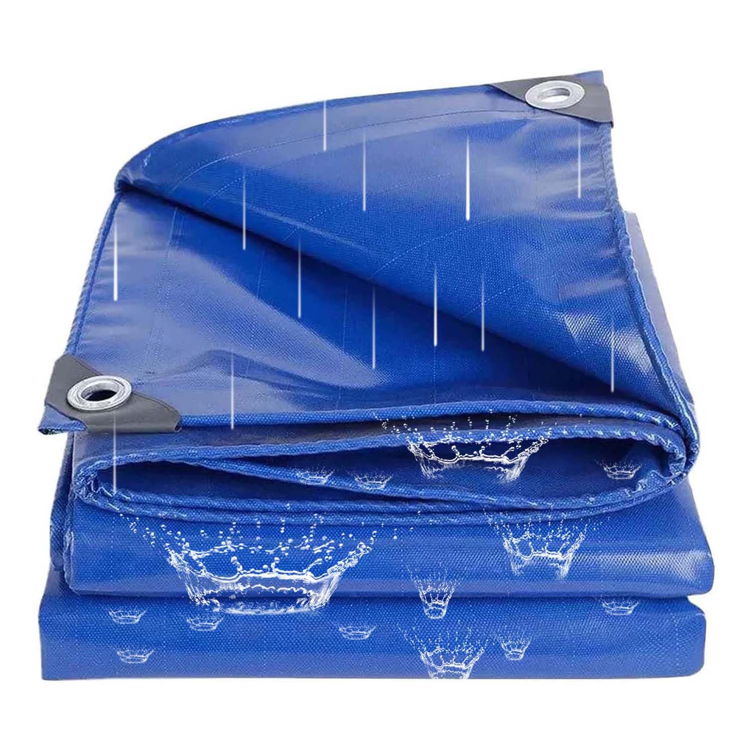 Ffsaacol Tarpaulin Waterproof Heavy Duty, Large Tarp UV Resistant, Double- sided Waterproof, Outdoor Tarp with Grommets, Reinforced Corner, for Car, Roof, Boat 4, 6.6x8.2ft/2x2.5m