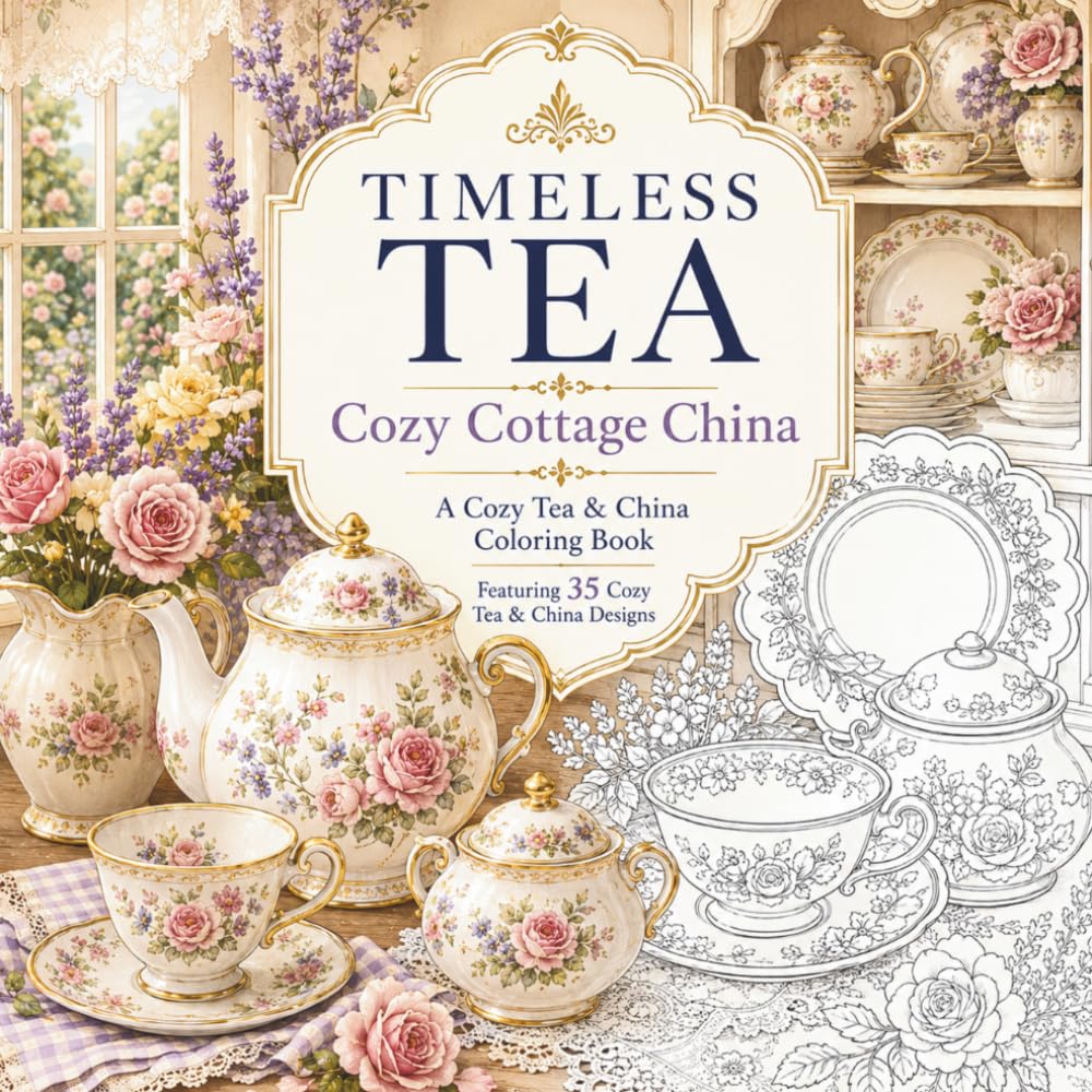 Timeless Tea: Cozy Cottage China: A Cozy Tea & China Coloring Book (The Timeless Tea Coloring Book Series)