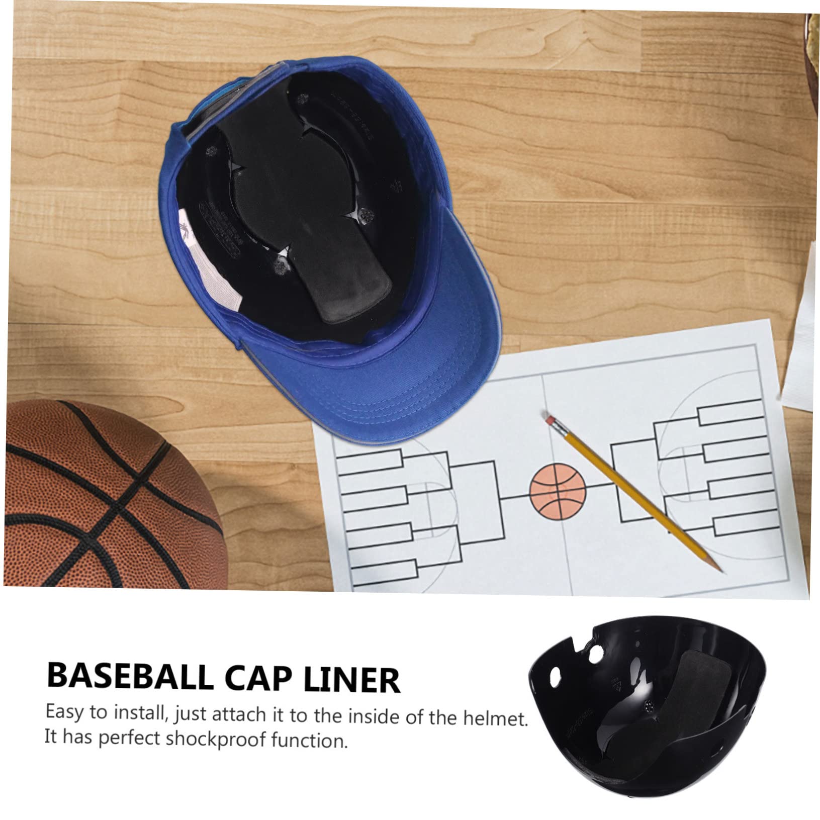 3 Pièces Coquille De Chapeau Base-Ball Insérer Doublure Hommes Capuchons Inserts Insert De Chapeau Pratique Insert De Casquettes Anti-heurt Black Plastique