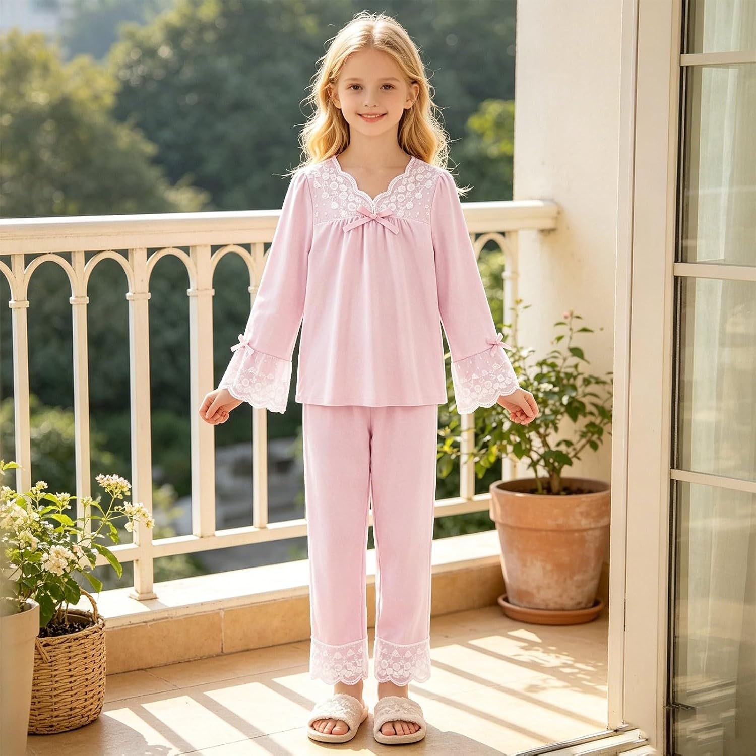 Girls Sweatsuit 2 Piece Tracksuit Hoodie Sweatshirts Wide Leg Oversized Sweatpants With Pockets Clothing Sets