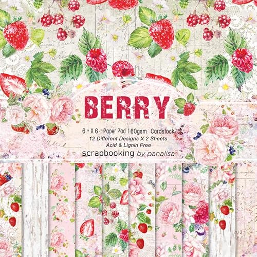Vondyu 6-Inches Vintage Cardstock Paper Pad Rose Floral Pattern Scrapbook Lovely Card Making Paper Pack Single-Sided Scrapbooking Pages Decorative Craft Papers Photo Album Decor - 24 Sheets (22030) #TOP21