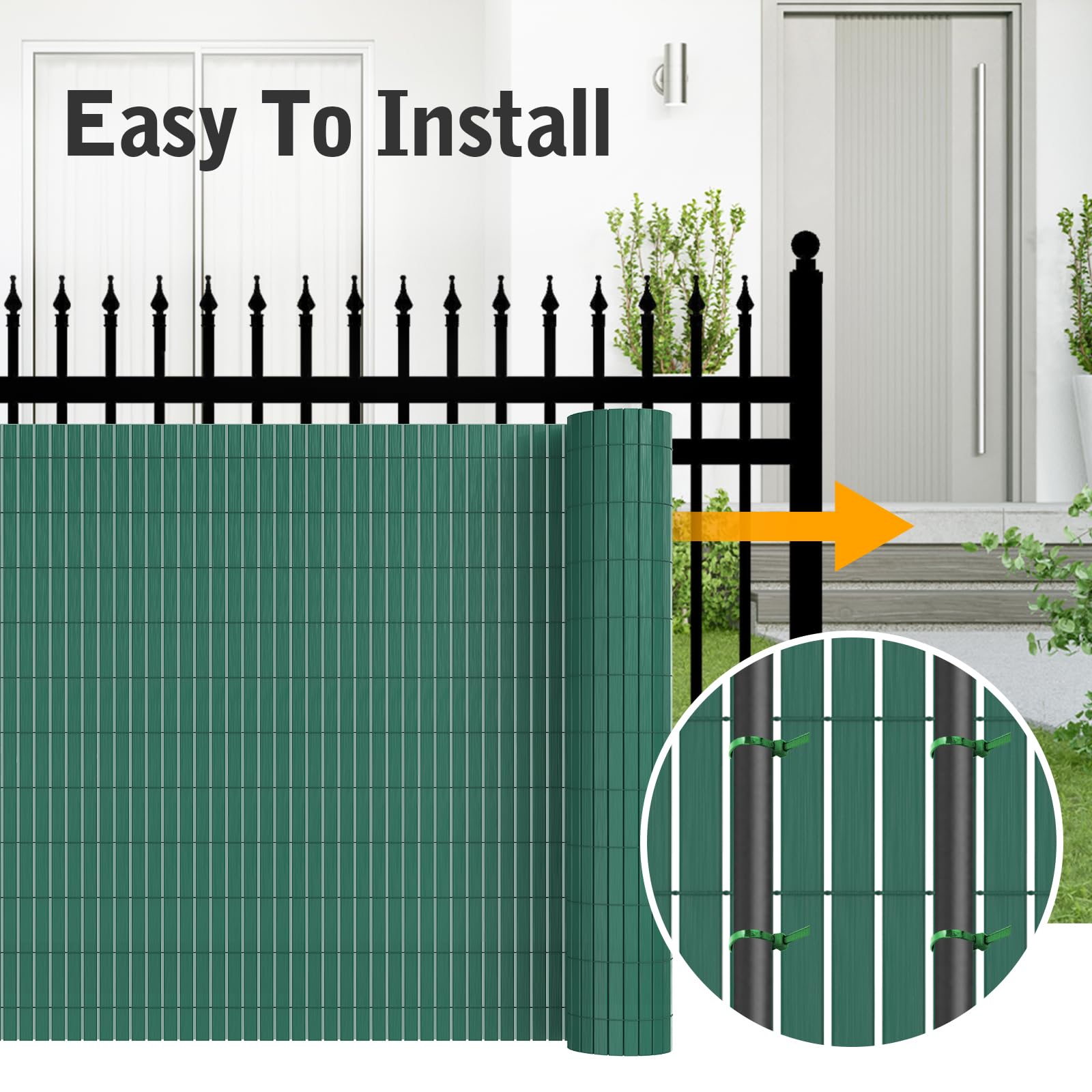 Canisse en PVC 160x300cm, Brise-Vue de Jardin-Balcon-Terrasse-Clôture, Écran de confidentialité, Pare-Brise Extérieure Waterproof et Résistance UV, Habillage de Balcon, Barrière Occultante, Verte